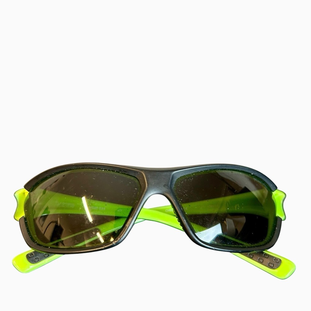 Nike Sport Performance Sunglasses Neon Volt Matte Black Green Retro Swoosh
